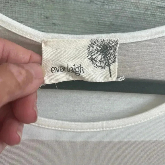 Anthropologie everleigh edgewise peplum tee beige white stripe small medium - Picture 5 of 10
